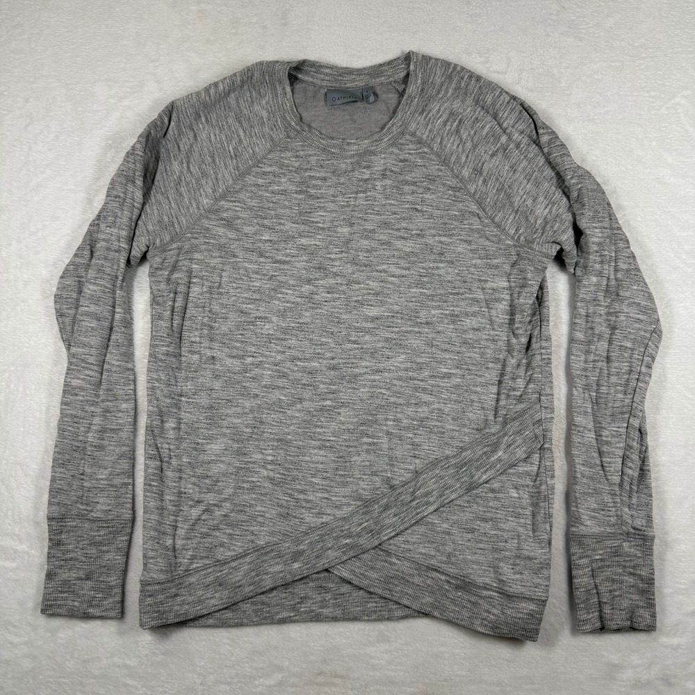 Athleta Gray Purusha Tulip Hem Crossover Long Sleeve Top Womens Small‎